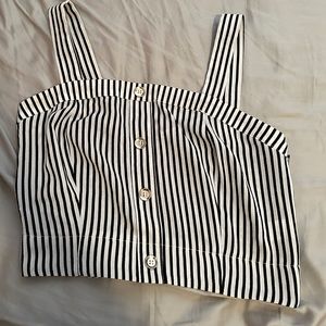 Cropped top with black and white stripes